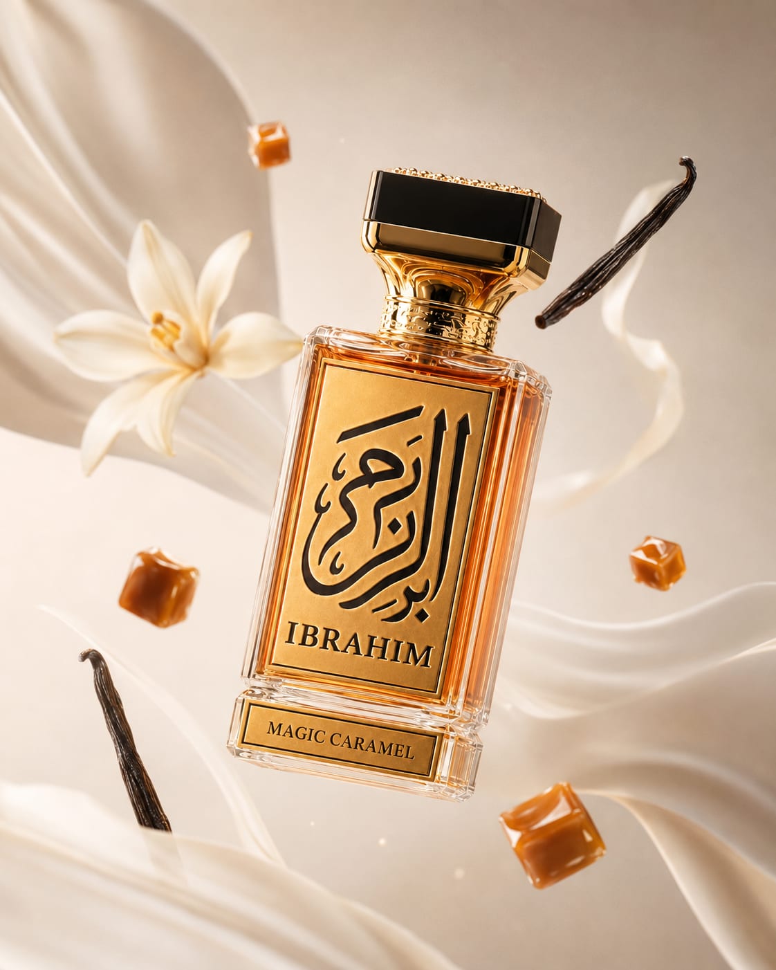 Magic Caramel Rich Amber Gourmand eau de parfum, flat lay